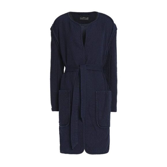 Rag & Bone Quilted Self Tie Liner Coat - /Navy Size M